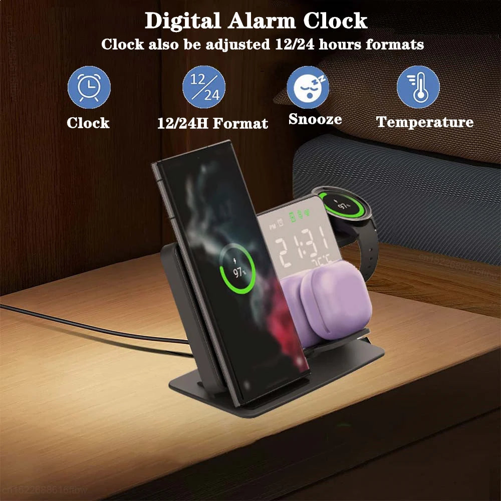 SAMSUNG 3-in-1 Induction Charger with Alarm Clock